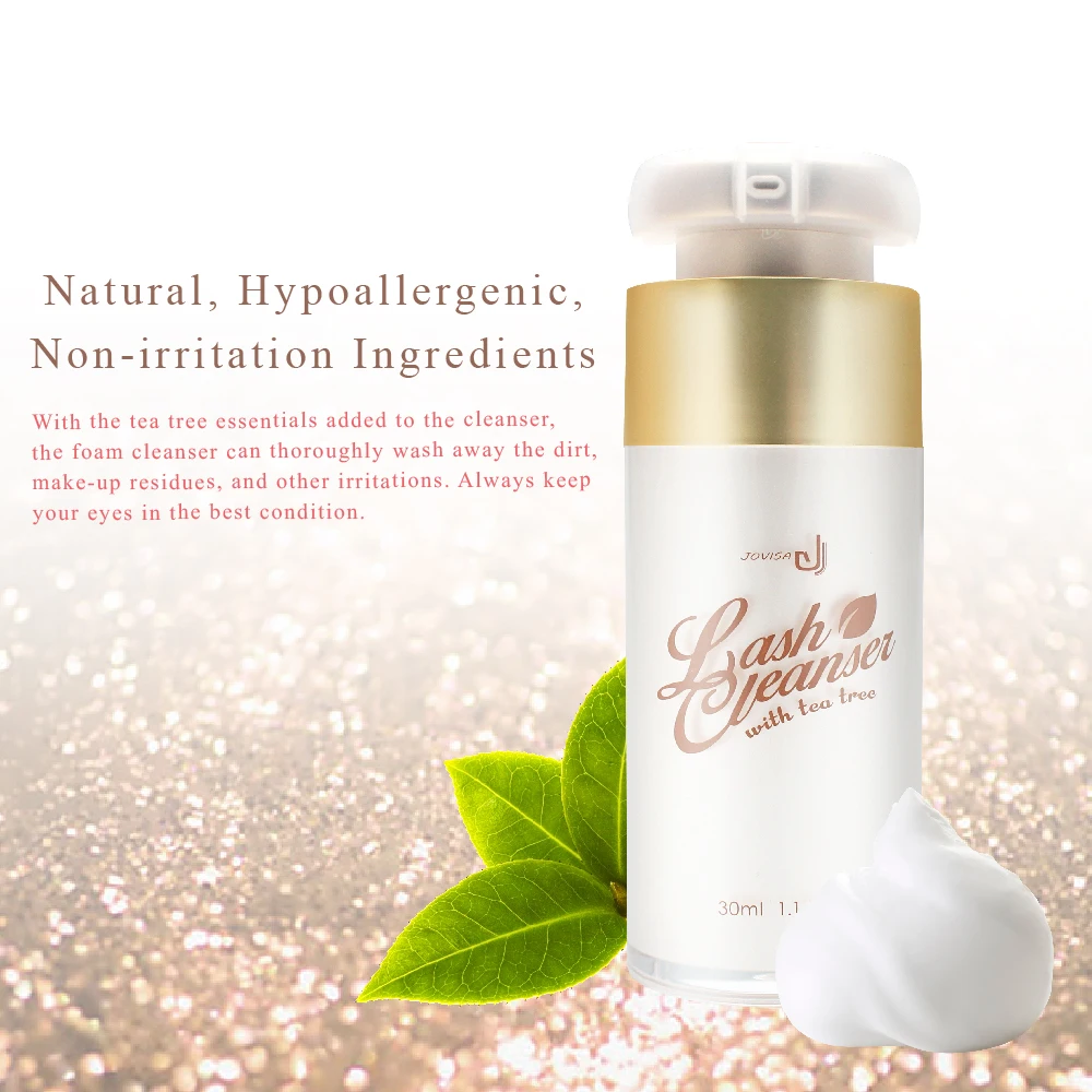 Очищающее средство для наращивания ресниц JOVISA | Экстракты чайного дерева, очищающее средство для ресниц с кисточками