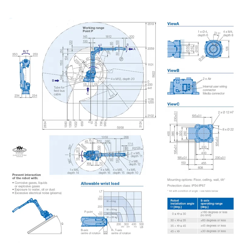 Robotic Arm 6 Axis Yaskawa Motoman GP20HL Robot 20kg Handling Industrial Robot Arm Price