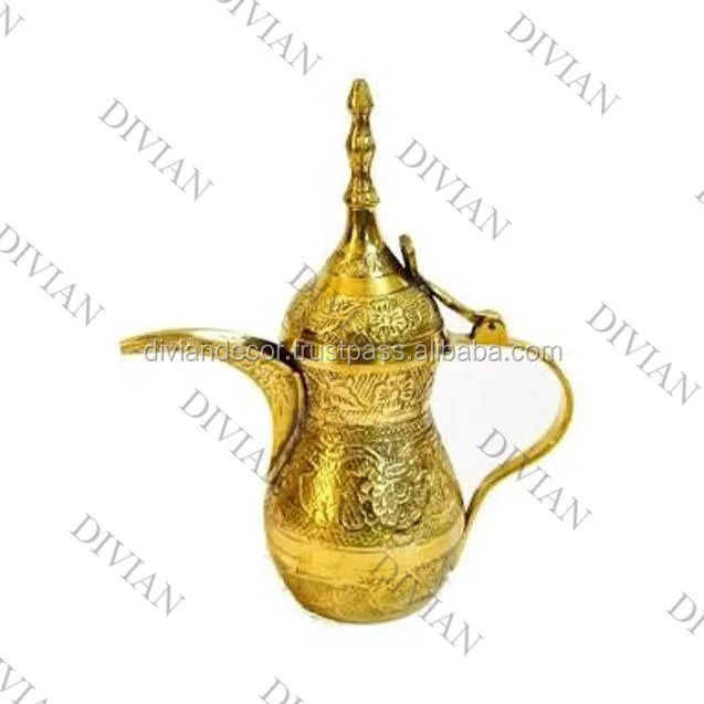 Brass Dallah Arabic Coffee Set Handmade Serving Tea Pot Manufacturing  Company Brass Coffee Pot