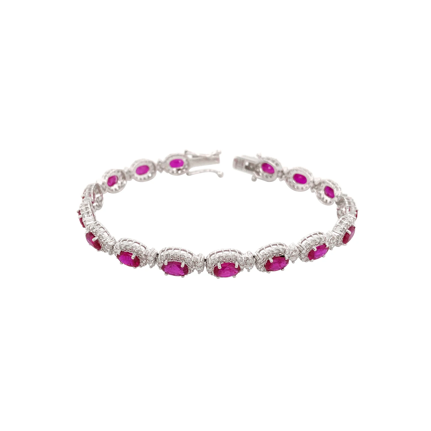 diamond and ruby bracelet white gold