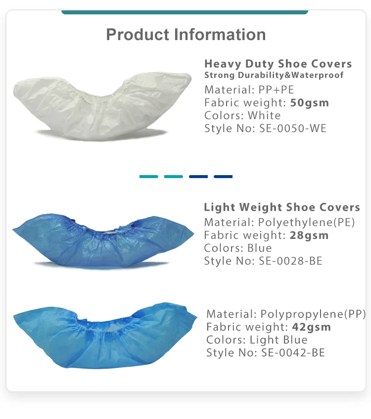 Anti Blood Fluid PE Supply Covers Medical Woven Shoe Cover Disposable Non Slip White