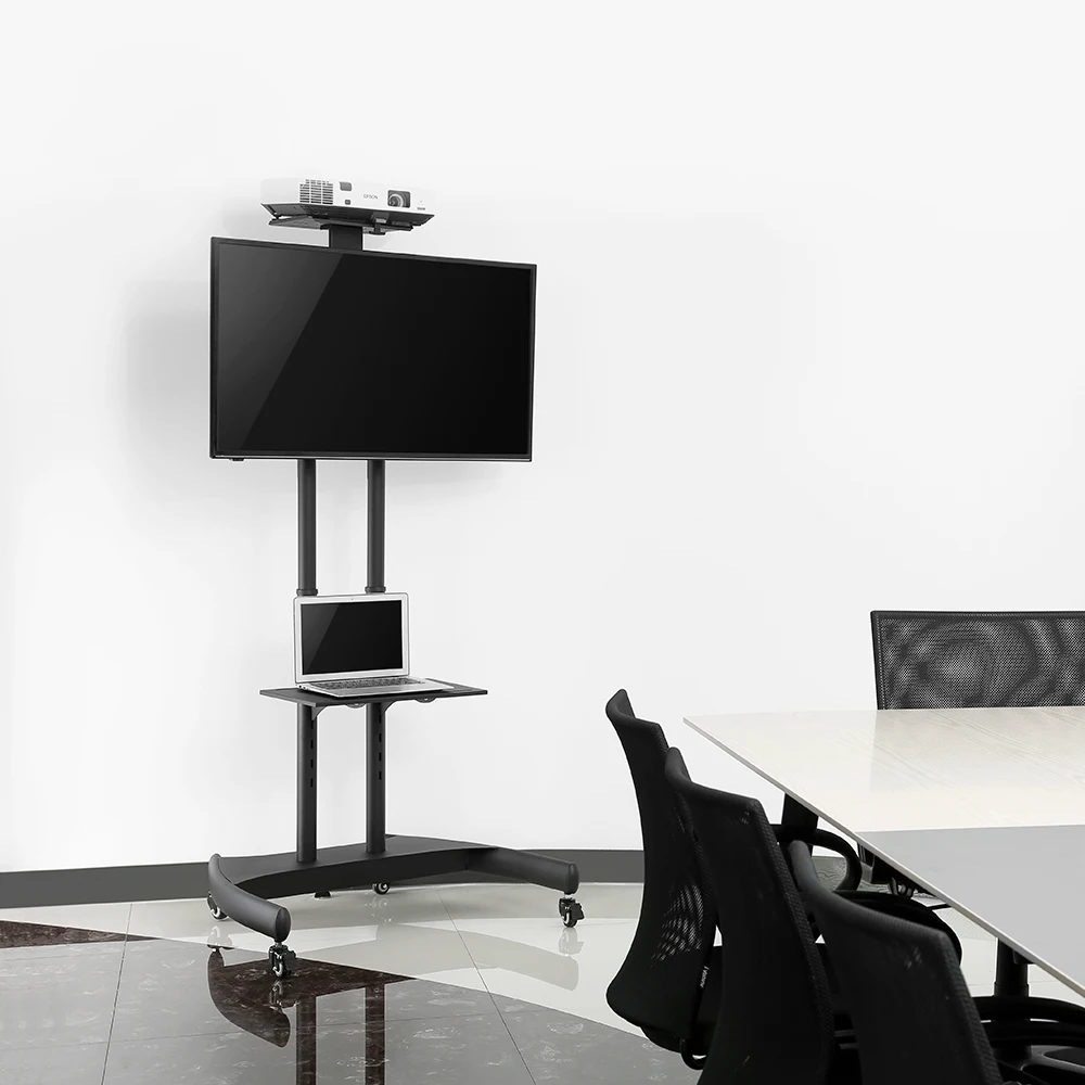 Поставка с завода тележка для телевизора из стали регулируемой высотой телевизоров плоским экраном 37-70