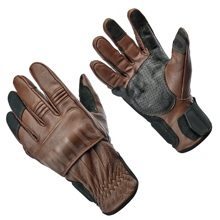 Premium Genuine Leather Motorcycle Motorbike Gloves Cow Hide Leather Racing 