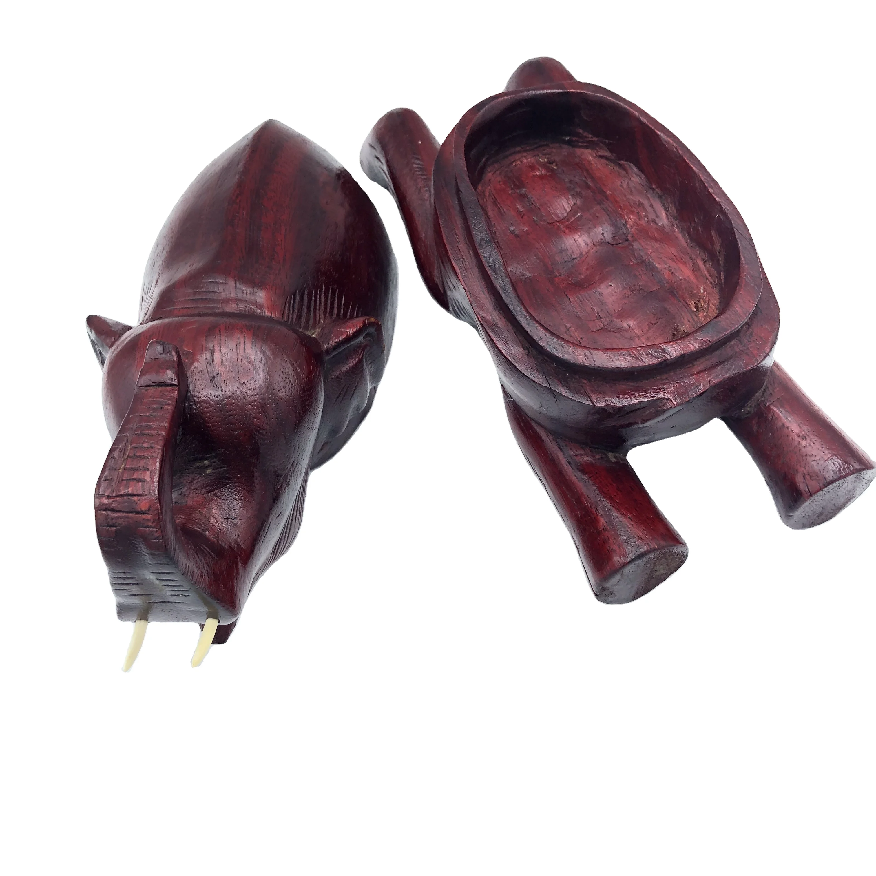 Natree Handicraft Elephant in Teak Wood Craft Thailand Export Quality Home Decor Popular Souvenir Wooden Animal Style