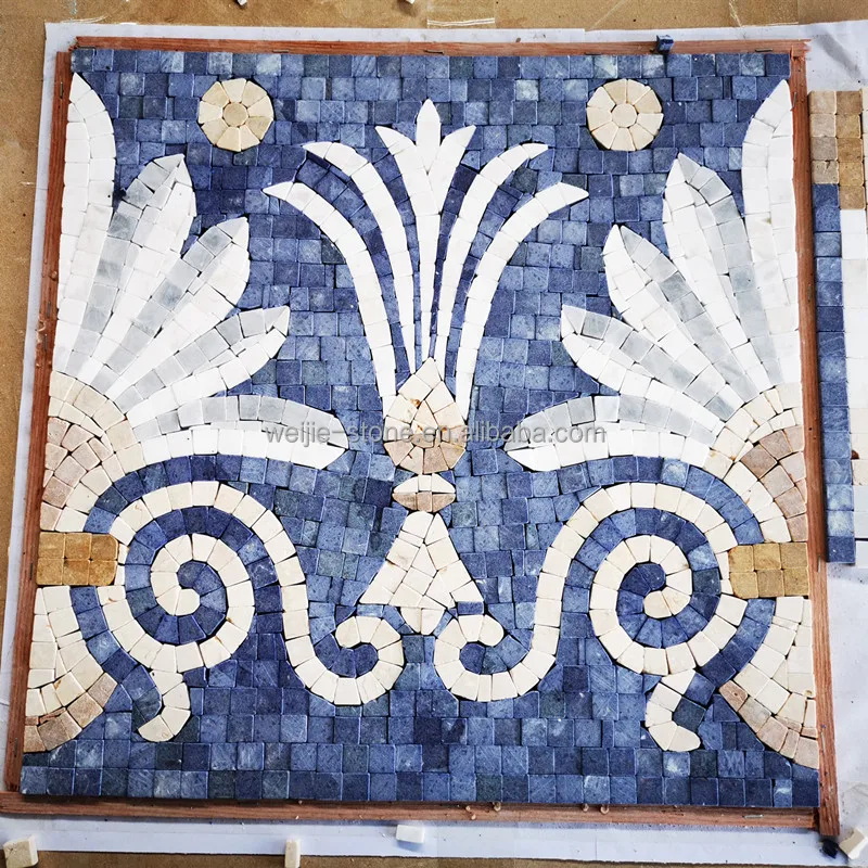 Handmade Blue Marble Mosaic Art Tile Murals for Modern Wall & Floor ...
