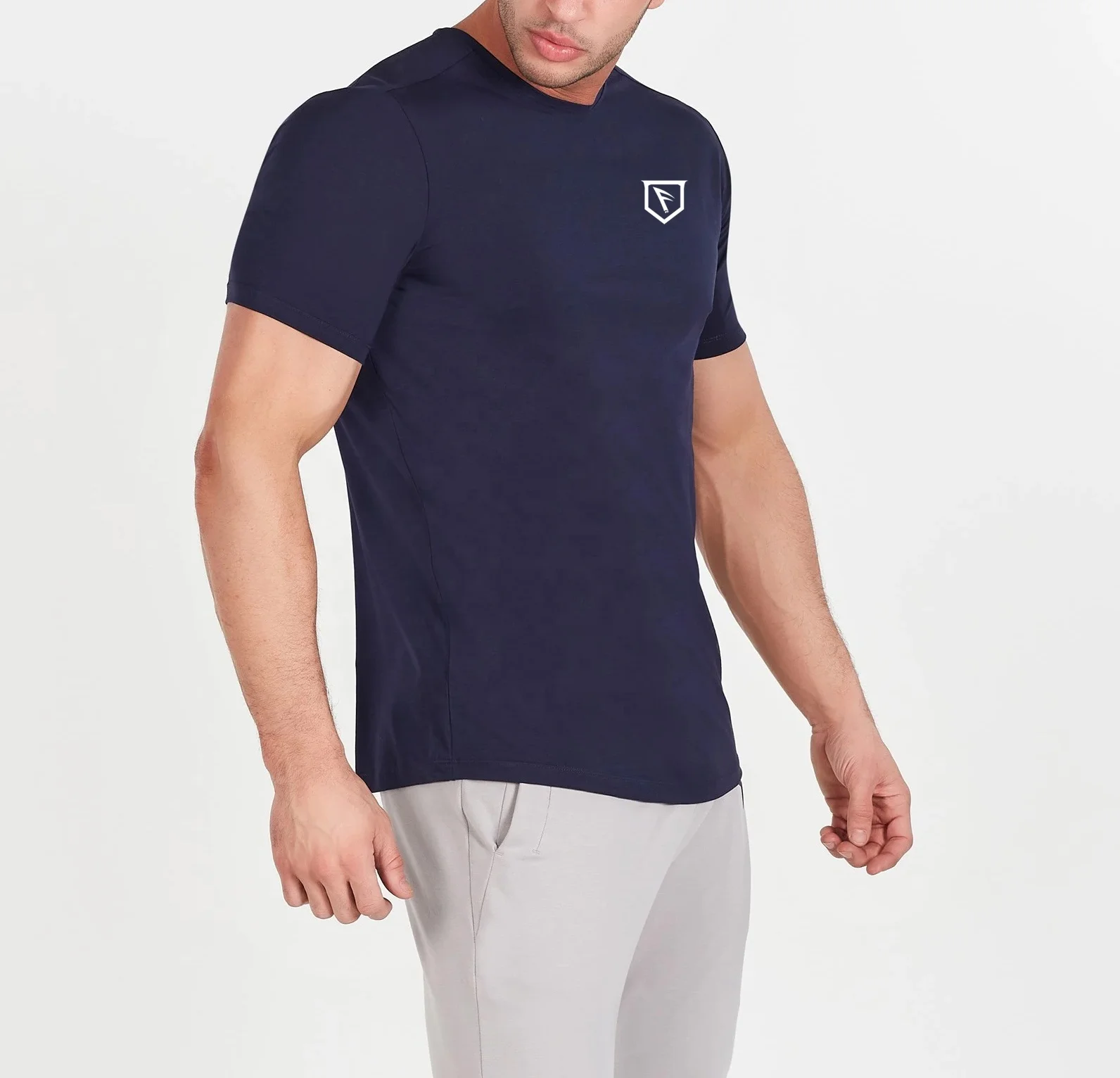 spandex printing muscle slim fit running fitness workout sport