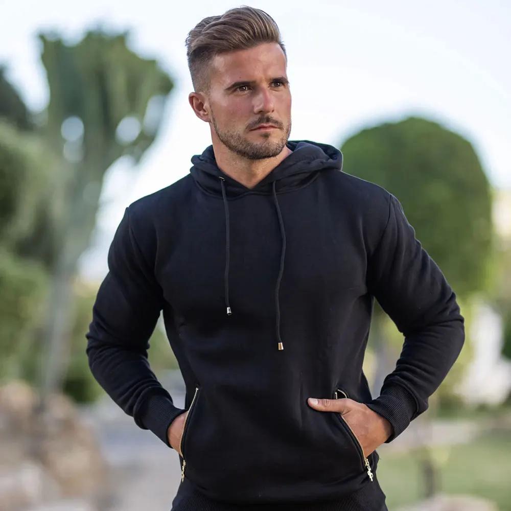 Высокое качество 100% хлопок Пользовательские толстовки для мужчин slim fit худи для бега