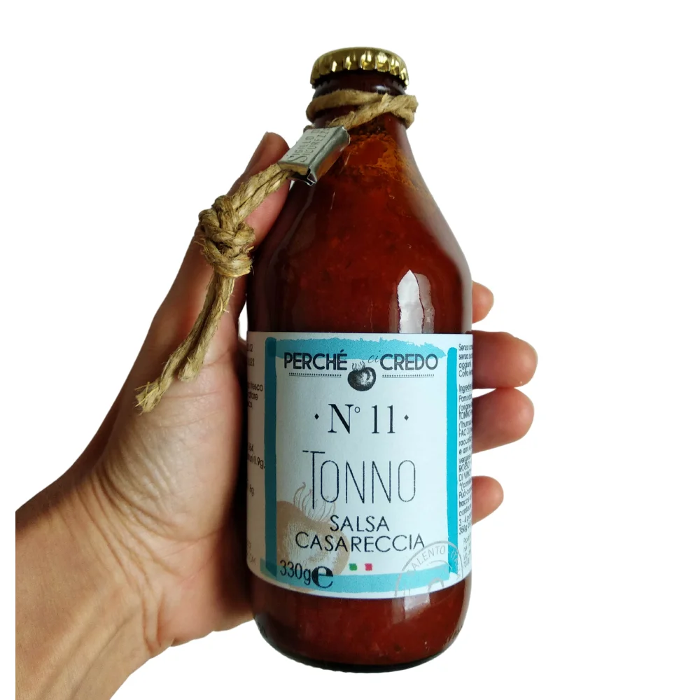 Original Italian High quality Tomato sauce with TUNA. Handmade Ready to use open and pour over your pasta or rice!