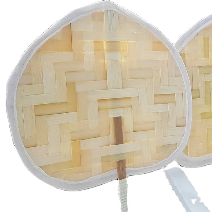 best seller palm leaf hand fan - bamboo woven handholing fan