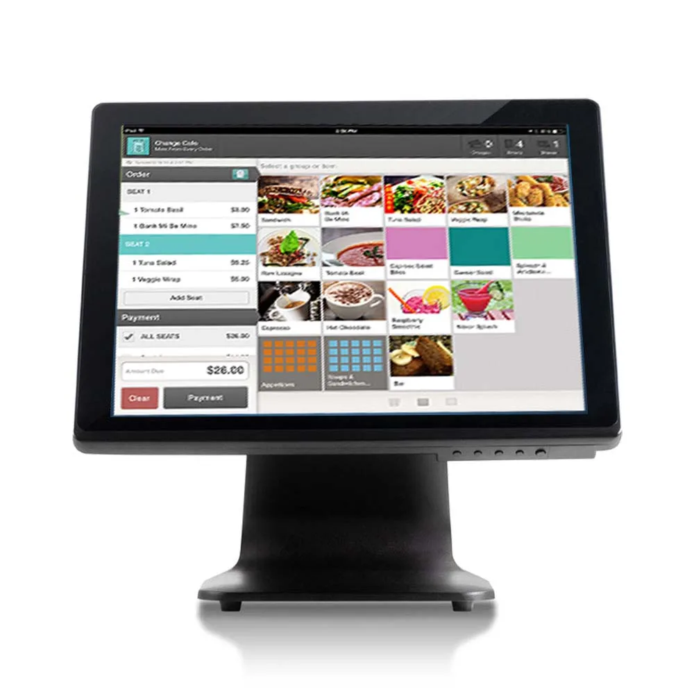 Simple Design Pos System 17 Inch Capacitive Touch Screen LCD Restaurant Cart Advertising Display