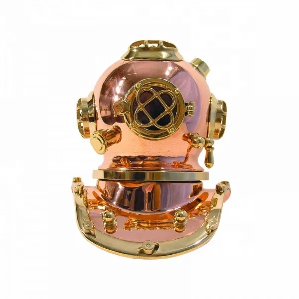 Винтажные промышленные темно-синие шлемы для дайвинга в стиле ретро, антикварные шлемы для дайвинга для декора