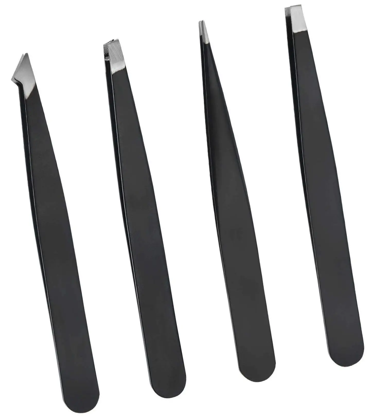 Tweezers Set 4 Pieces Professional Stainless Steel Tweezers Eyebrow