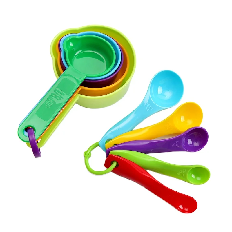 10Pcs Measuring Spoons Colorful Plastic Measuring Cups Useful