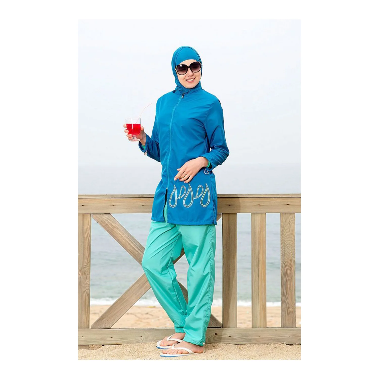 seafanny Costume da Bagno Musulmano 3 Pezzi da Donna Hijab Burkini Modesto 