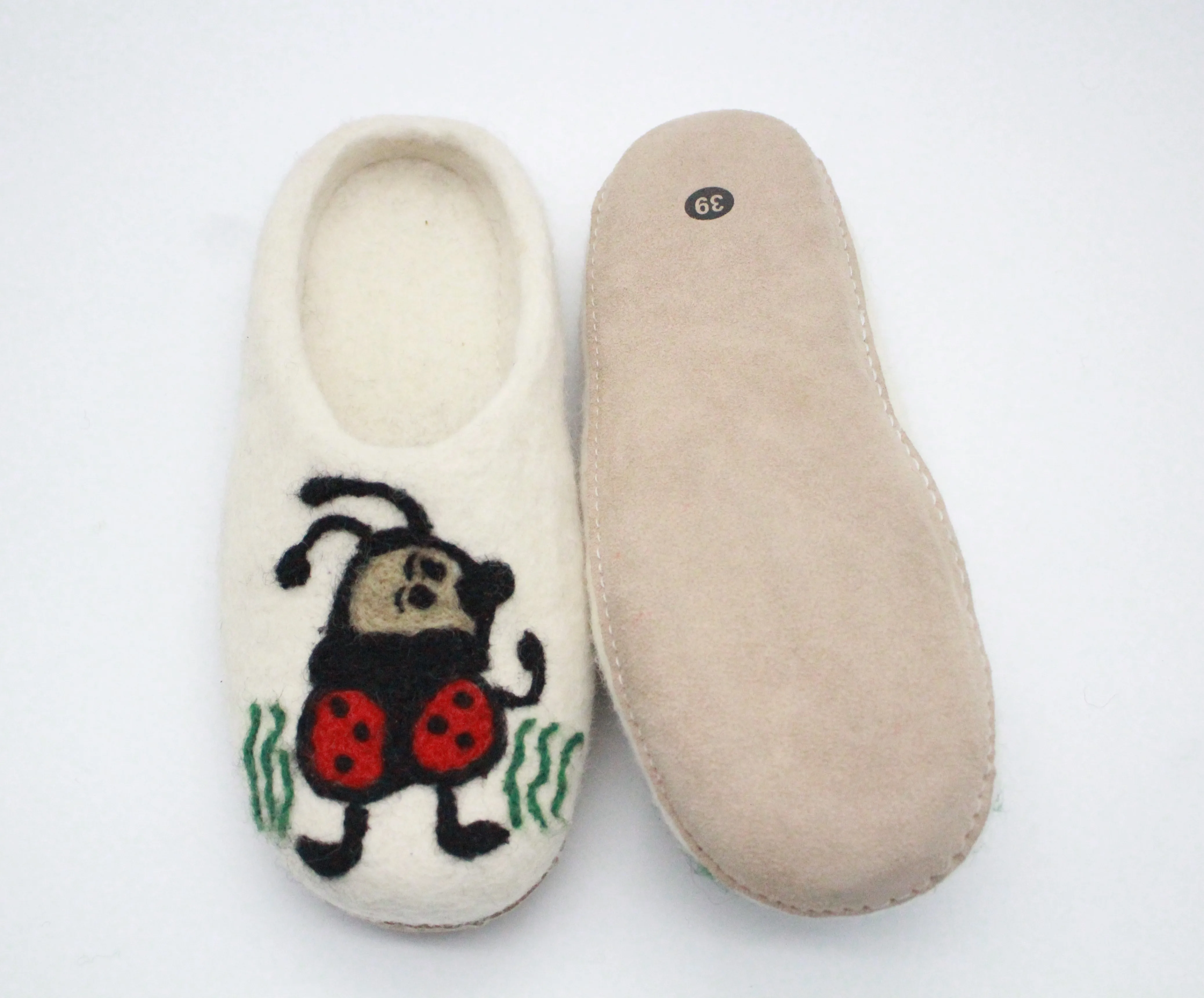 Белые Шерстяные валяные тапочки ручной работы-дизайн иглы-привлекательные кроссовки для обуви-унисекс фетровые домашние туфли