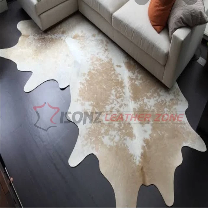 NEW LARGE 100% COWHIDE LEATHER RUGS TRICOLOR COW HIDE SKIN CARPET AREA 15-35SQFT 