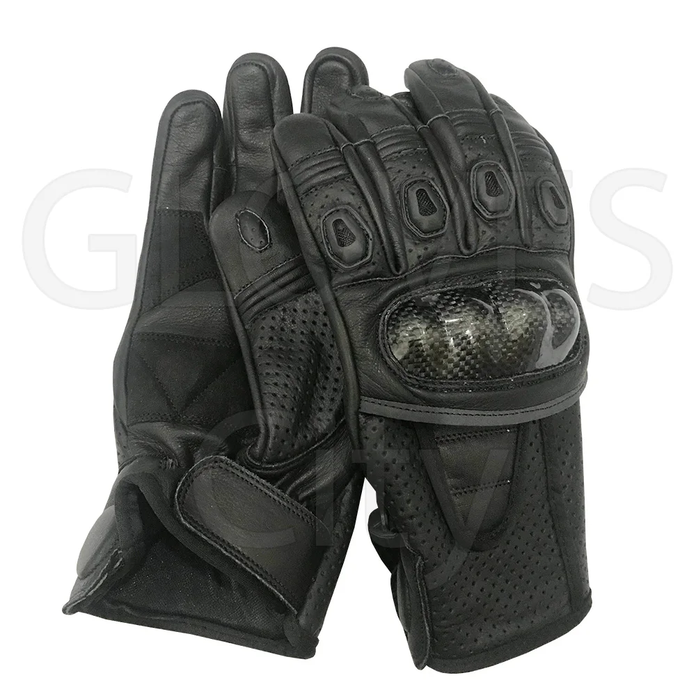 Mens Premium Leather Riding Gloves 
