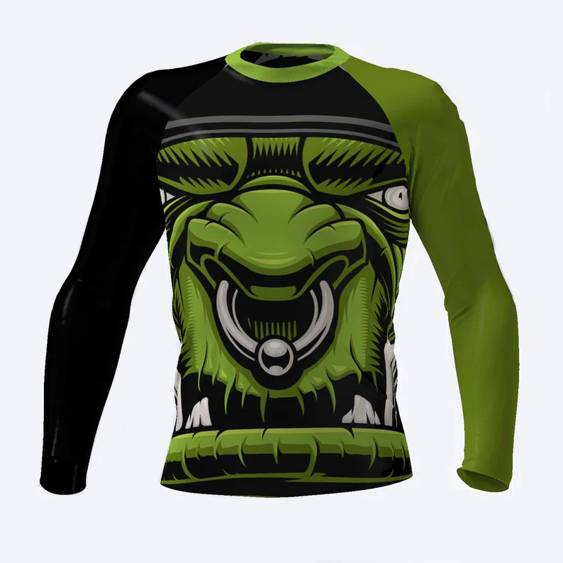beast mode green goblin mens long sleeve performance rash guard