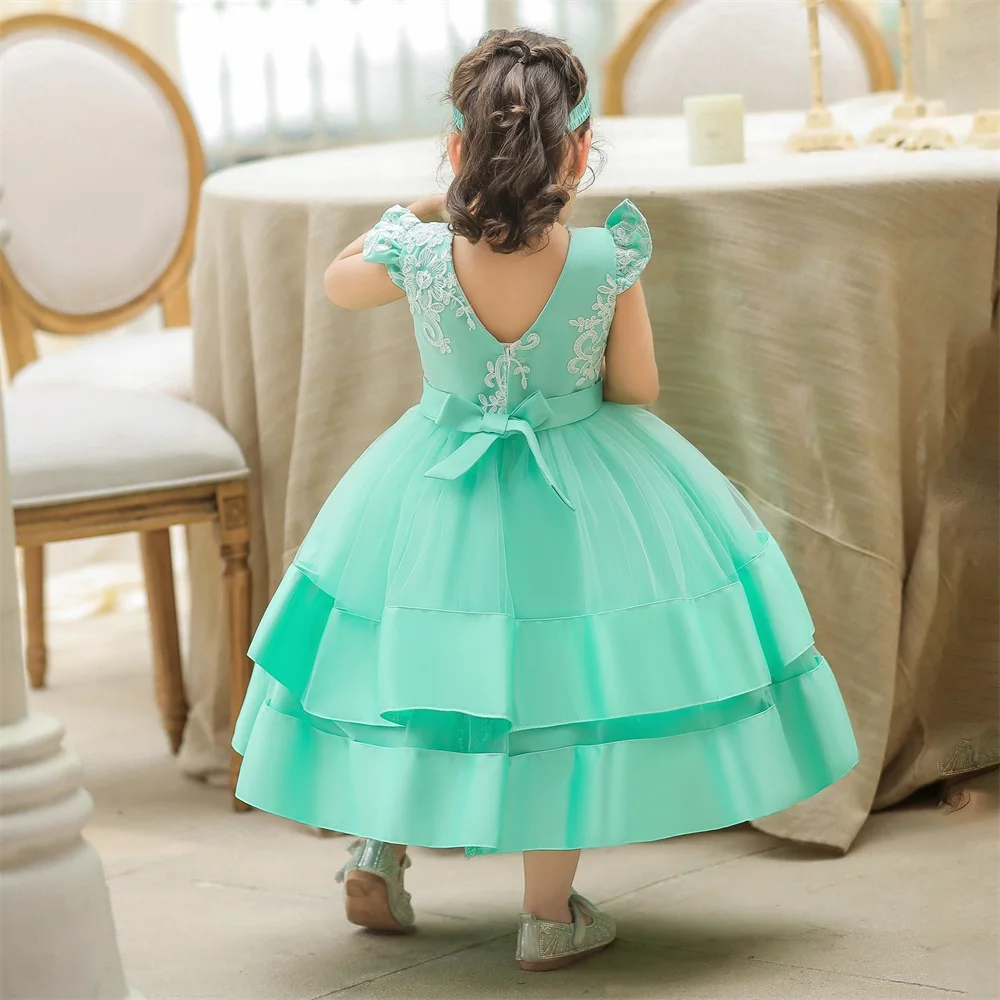 Mqatz Flower Girls Party Dress Kids Princess Birthday Party Wear Baby