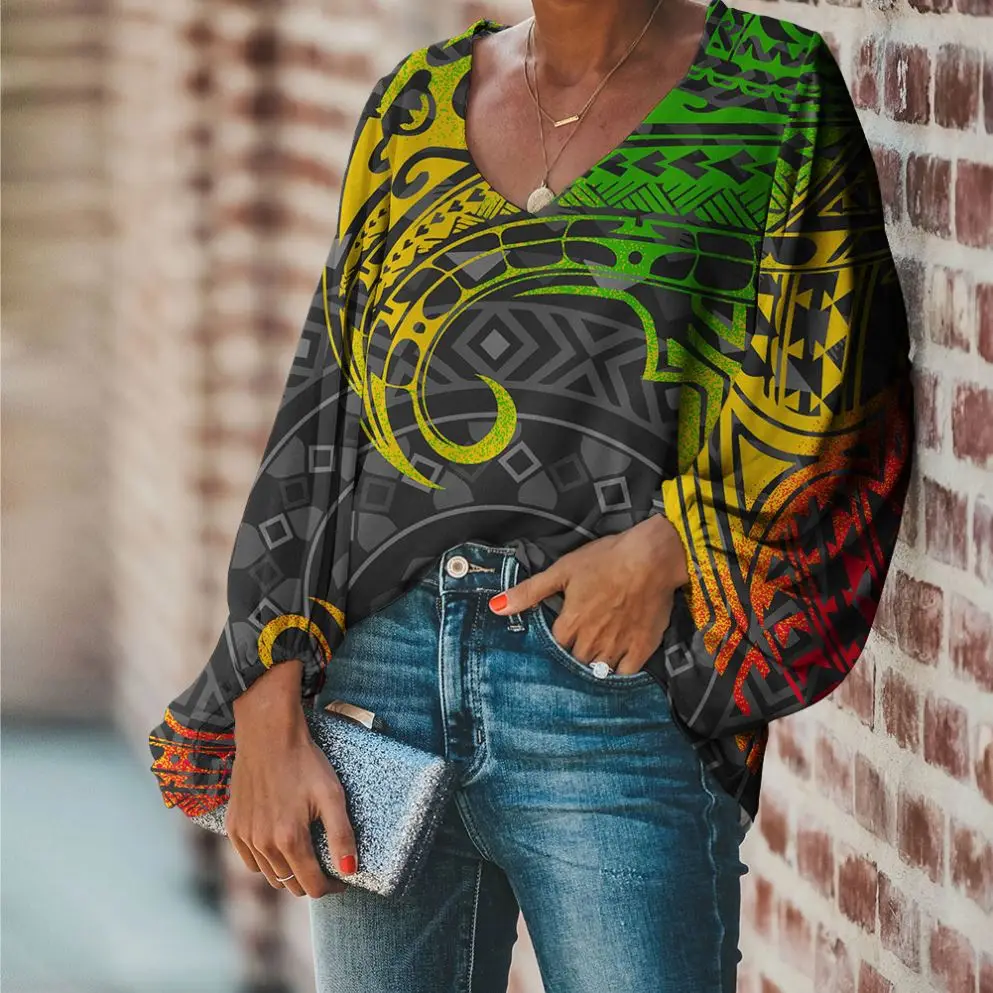 Polynesian Print Design Shirts Samoan 