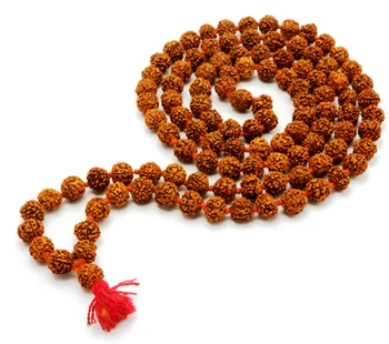 Wholesale Traditional rudraksha beaded mala Necklace 5 mukhi 108 beads 6 -7 mm for meditation hindu prayer