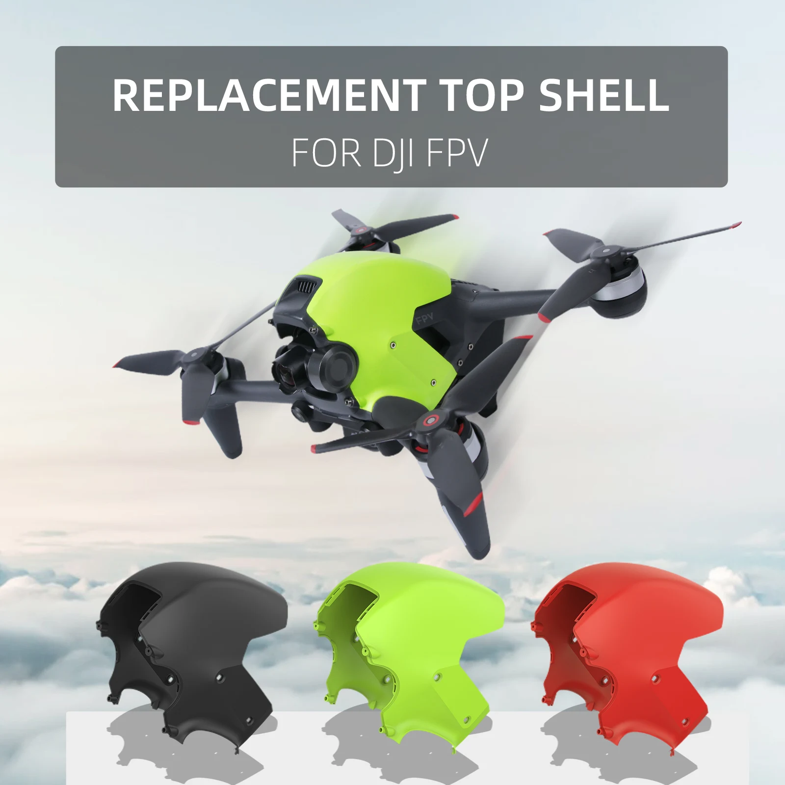 DJIFPV用ドローンアクセサリー高品質赤黒緑トップシェルプラスチック  