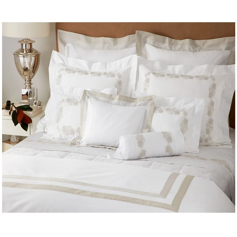Wholesale Embroidery Duvet Cover Set Embroidery Duvet Bedding Set High Quality White Cotton