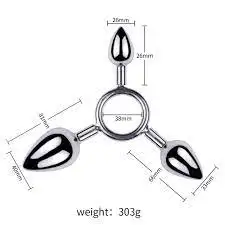 Triple Ended Metal Anal Butt Plug - Buy Homemade Inflatable Butt Plug