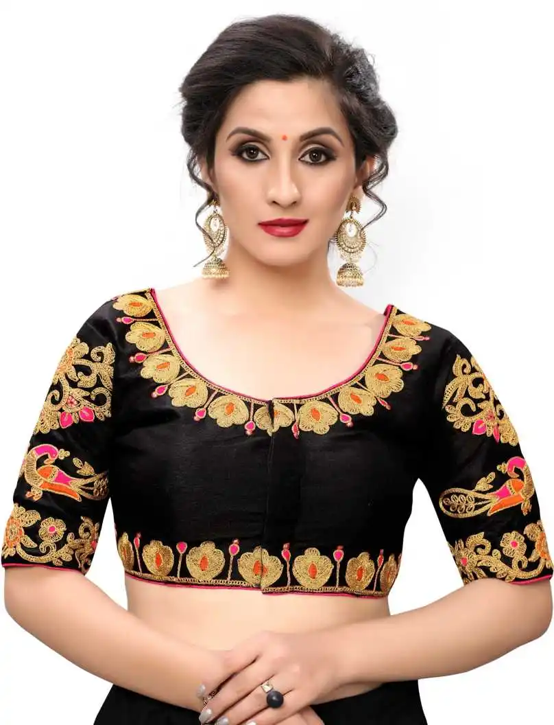 New Model Designer Embroidered Work Festival Wear Regular Fit Plus Size Fully Stitched Party Wear Sari Blouse Piece Indian Women Garment