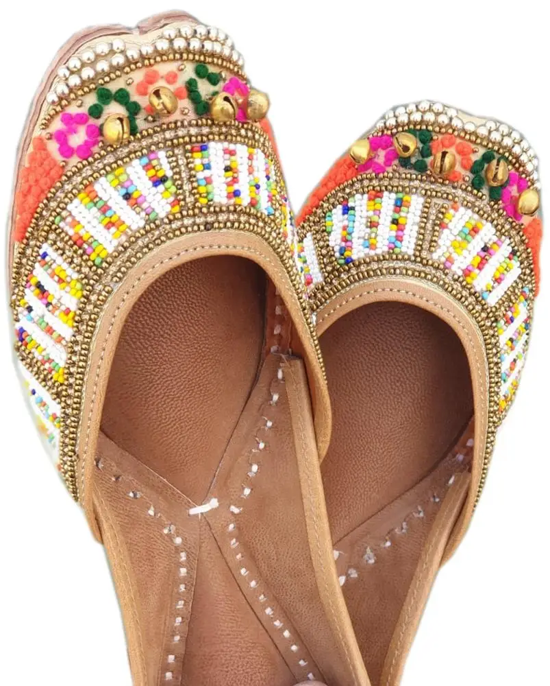 Indian Handmade Flat Shoes Woman Juti Rajasthani Handmade Mojari and sandal punjabi Juti party wear shoes Nagra jutti Classic mojari girl sh