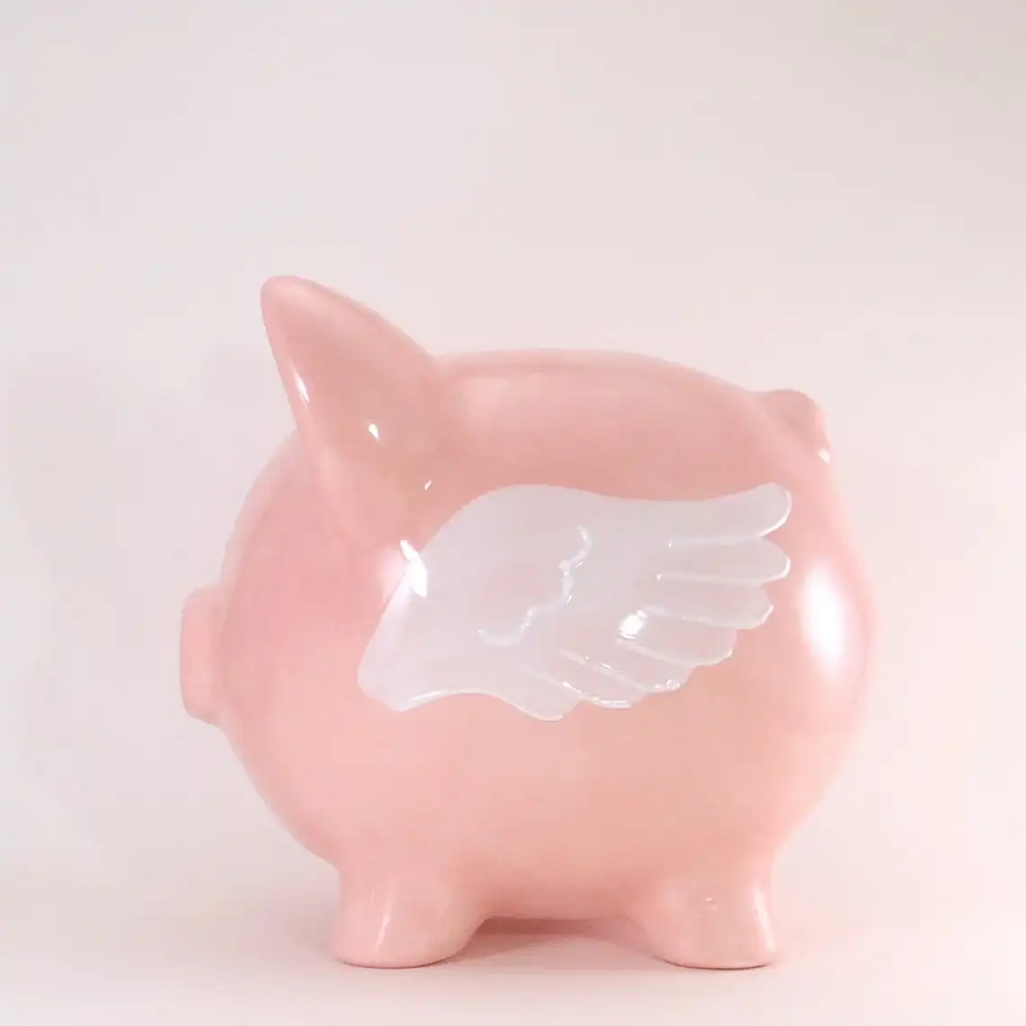 面白い空飛ぶ豚貯金箱天使の翼を持つセラミック翼のある豚貯金箱
