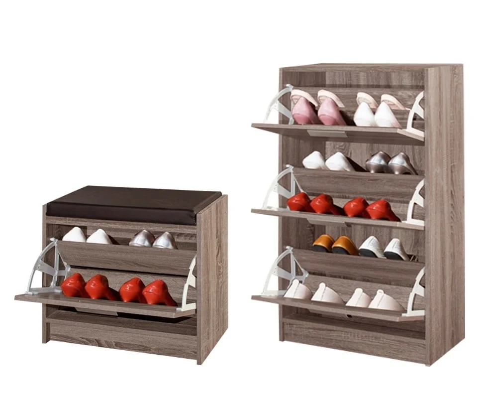 Modern SC212 Double Unit Shoe Rack Cabinet Wooden Living Room Furniture ...