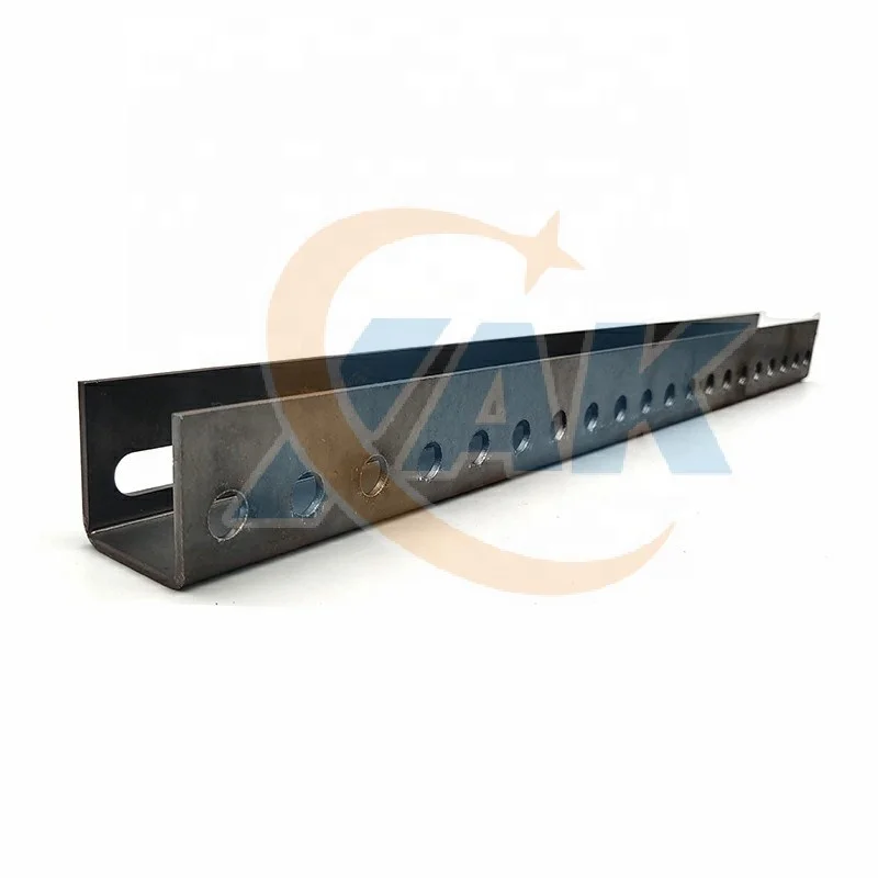 Galvanized Single Slotted OEM size cold rolled cold formed u shape u strut c steel channel steel perforated profile