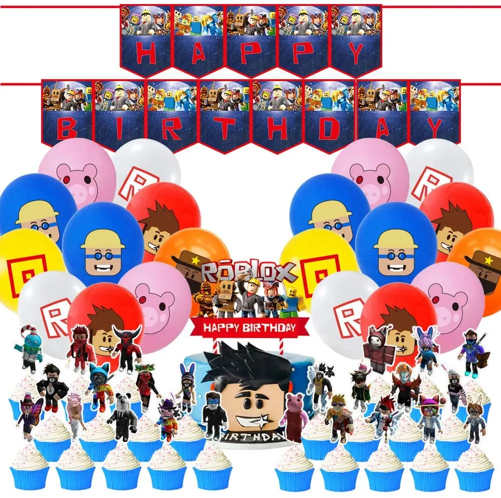 Sandbox Game Theme For Ro Blox Party Supplies Decorations With Cupcake Toppers Buy Roblox Party Supplies Roblox Party Party Decoration Supplies Product On Alibaba Com - roblox party supplies singapore