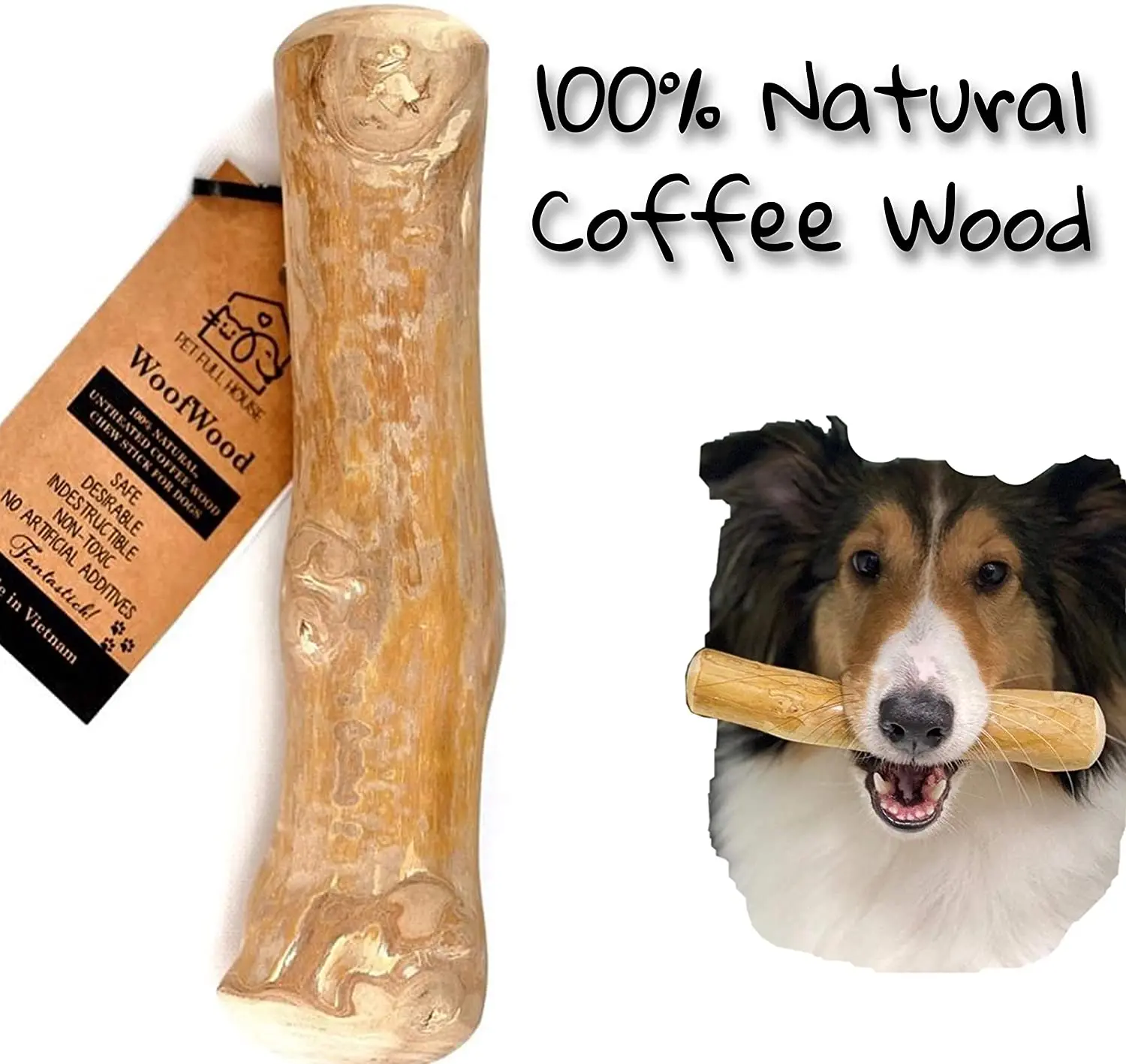 Natural Ecofriendly Coffee Wood Dog Chew Stick Safe For Dog/ Dog Chew