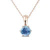 Ciondolo in Ottone Placcato Oro Rosa 18k - Acquamarina