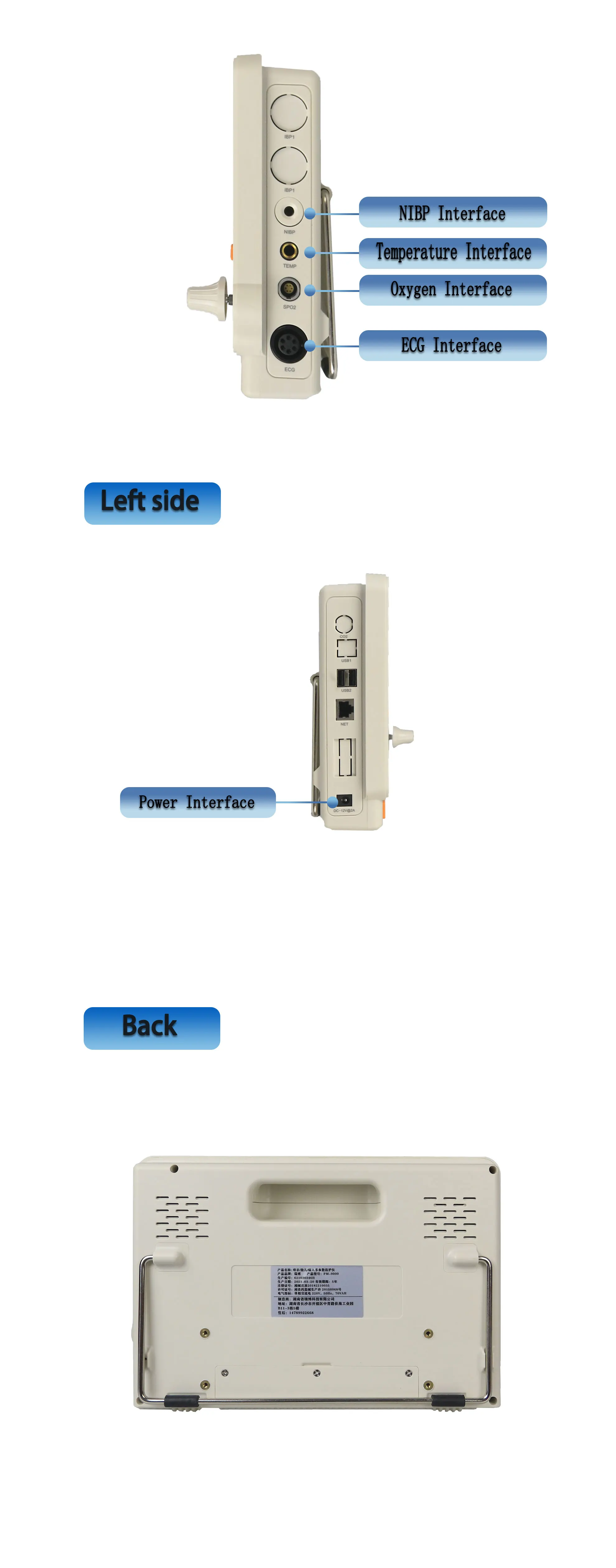 Ultra-Thin Portable Multi Parameter Patient Monitor for Dental Examination and Therapy Equipment