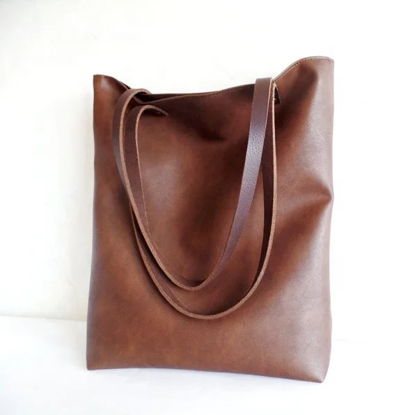 hard leather tote bag