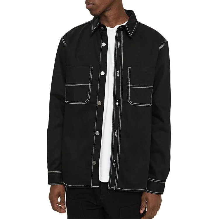Camicie Di Jeans 2022 Tinta Unita All'ingrosso Jeans Tasche Sul Petto  Casual Camicia Oversize Da Uomo Elasticizzata Camicia Con Fili A Contrasto  In Cotone 100% - Buy Oem Giacca Di Jeans Camicia
