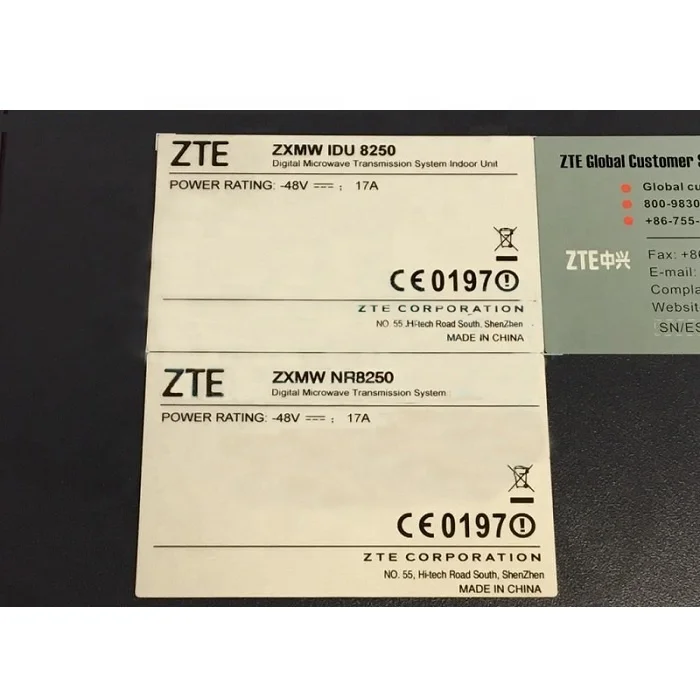 ZXMW NR8250 Digital Microwave System - SDH Telecom Solution with