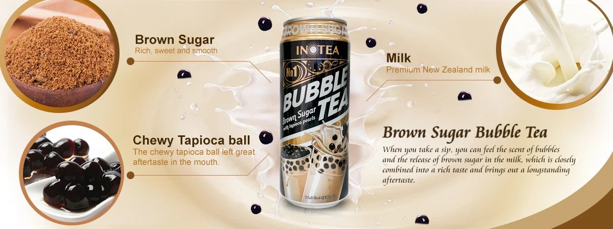 inotea certification brown sugar flavor bubble tea can drink