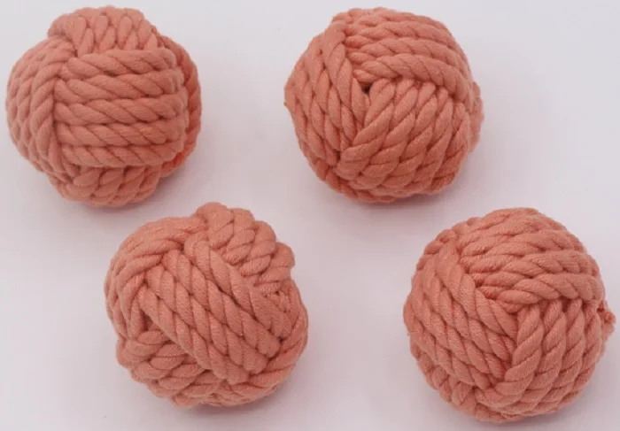 handmade handcrafted nautical cotton rope balls-terracotta