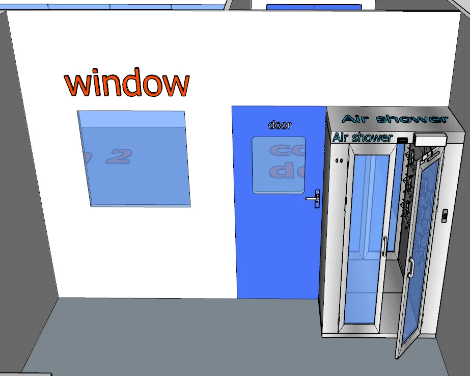 product-PHARMA-Both Doors Electronic Interlock Air Shower For Workshop Entrance-img-2