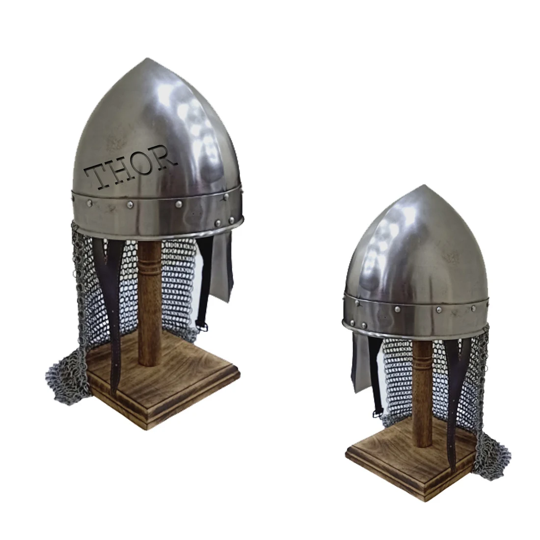 Mittelalterliche Ritter Wikinger Rüstung Helm römischer mit Holzständer helmet