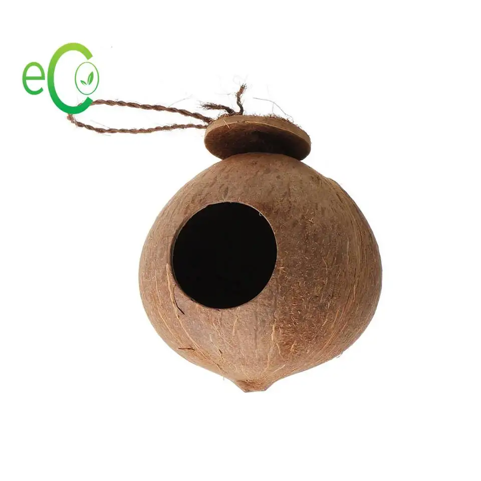 Лидер продаж 2021! Натуральное кокосовое Птичье гнездо ручной работы/домик для птиц из скорлупы кокоса/домик для птиц из кокоса с подвесной лестницей