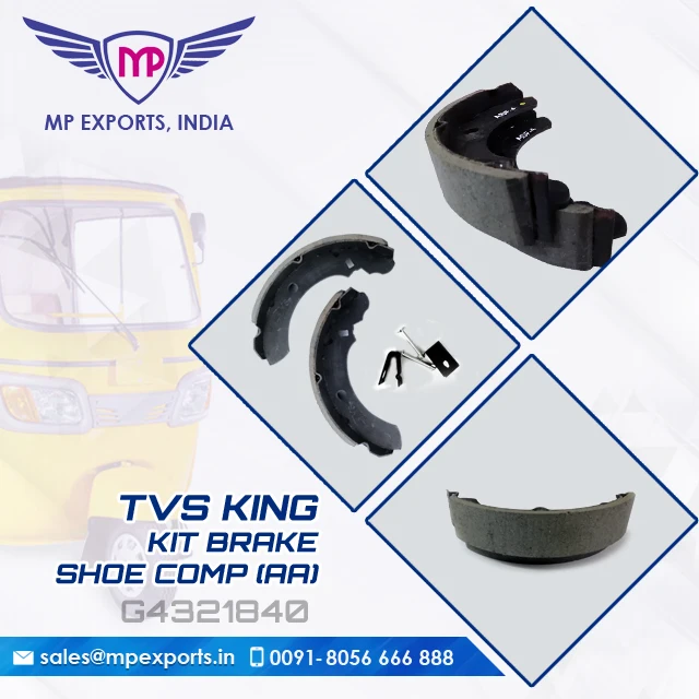 Genuine Quality Tvs King Auto Rickshaw Mototaxi Brake Shoe Kit At Best