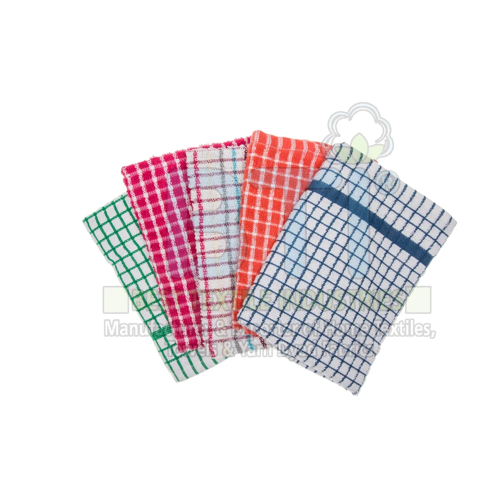 Top Quality Cotton Dobby Thick And Big Kitchen Towel Checkered Strip