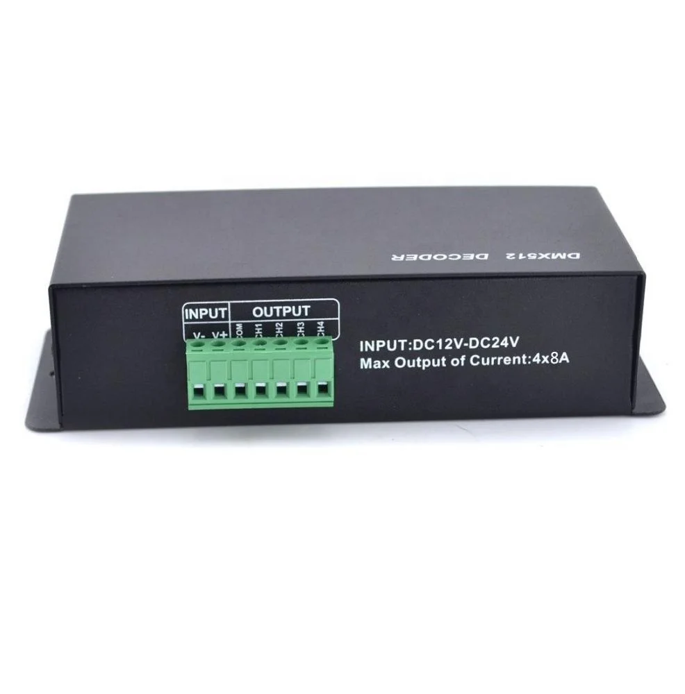 4 Channels DMX512 Decoder 32A Led Dimmer Driver for RGBW,RGBW Led Strip Dmx Controller DC12-24V DMX512 Dimmer