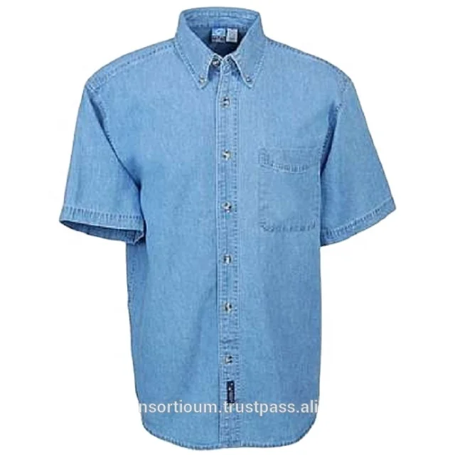 camisa vaquera hombre manga corta