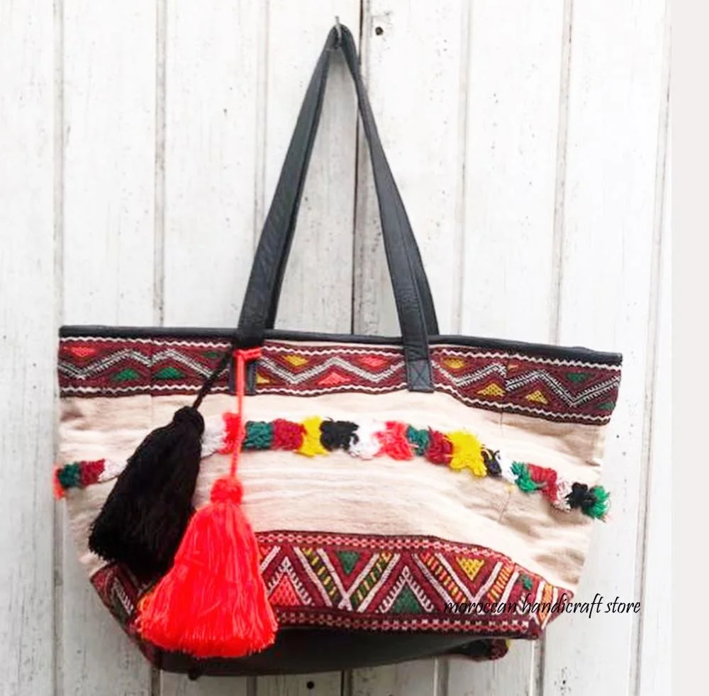 Kilim Tote Bag woman bags Vintage Moroccan Kilim Bag